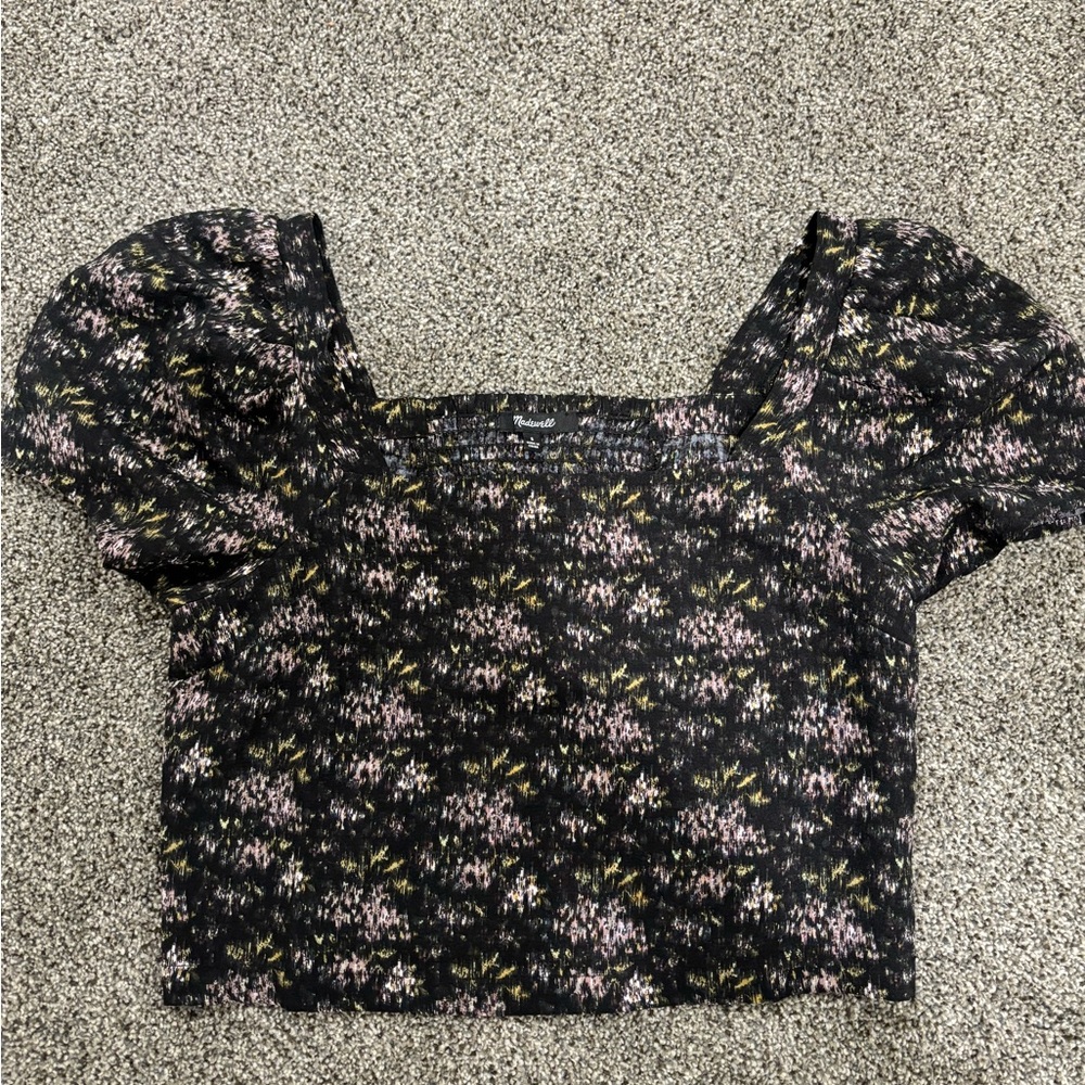 Madewell Crop with puff sleeves